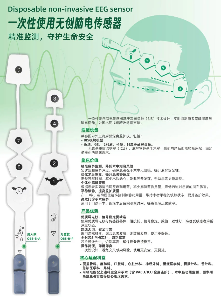 一次性使用无创脑电传感器